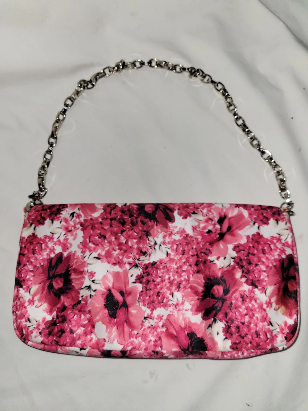 BMWH Floral Pink Chain-Handle Women's Shoulder Bag - Picture 3 of 4